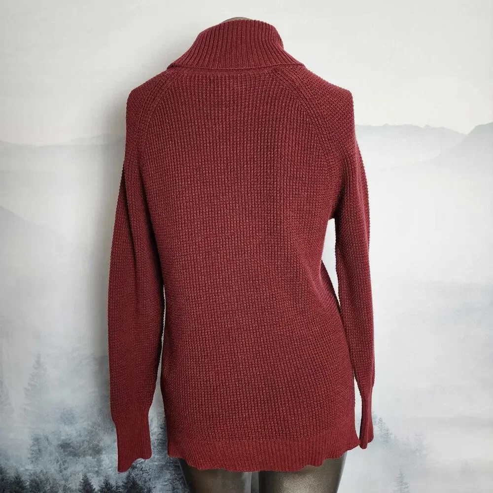 J. Crew Red Knit Turtleneck Ribbed Pullover Sweater | Women's Small
